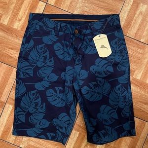 Tommy Bahama navy shorts tropical palms 30